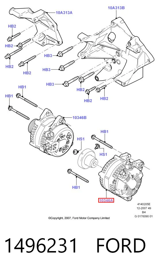 1496231 Ford Alternador de coche