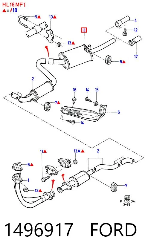 Silenciador trasero Ford Escort 4