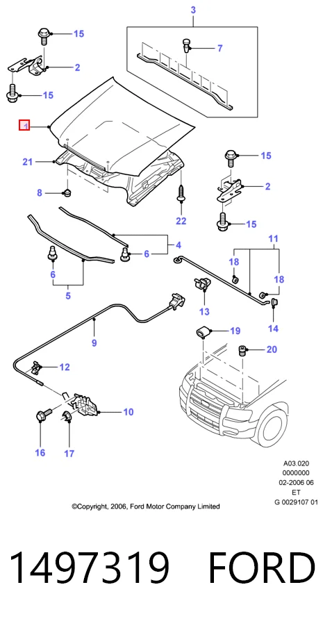 Capot Ford Ranger  (ET)