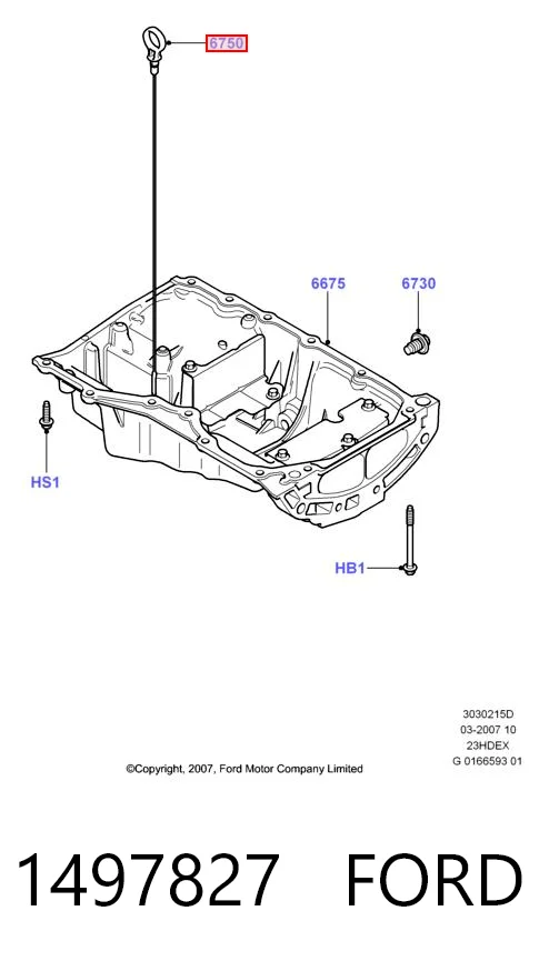 1497827 Ford Medidor de aceite