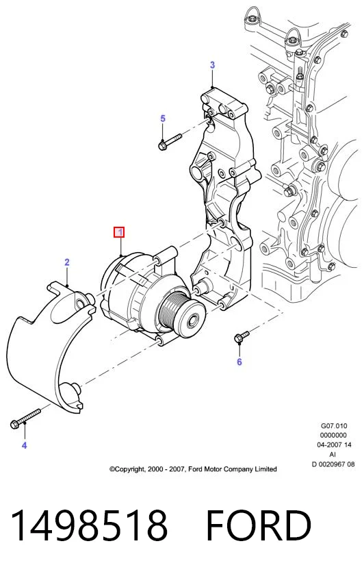 1498518 Ford Alternador de coche