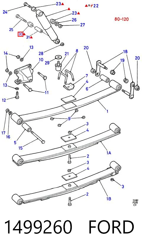 Silentblock amortiguador trasero para Ford Transit T