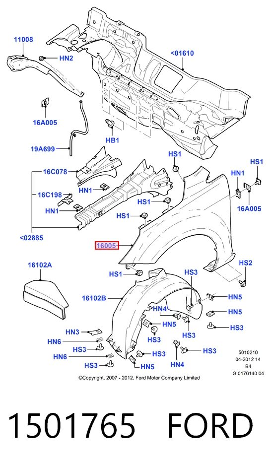 Aleta delantera izquierda Ford Focus II hatchback (DA, HCP, DP) (2004 - 2011) precio, desde 72,23 EUR