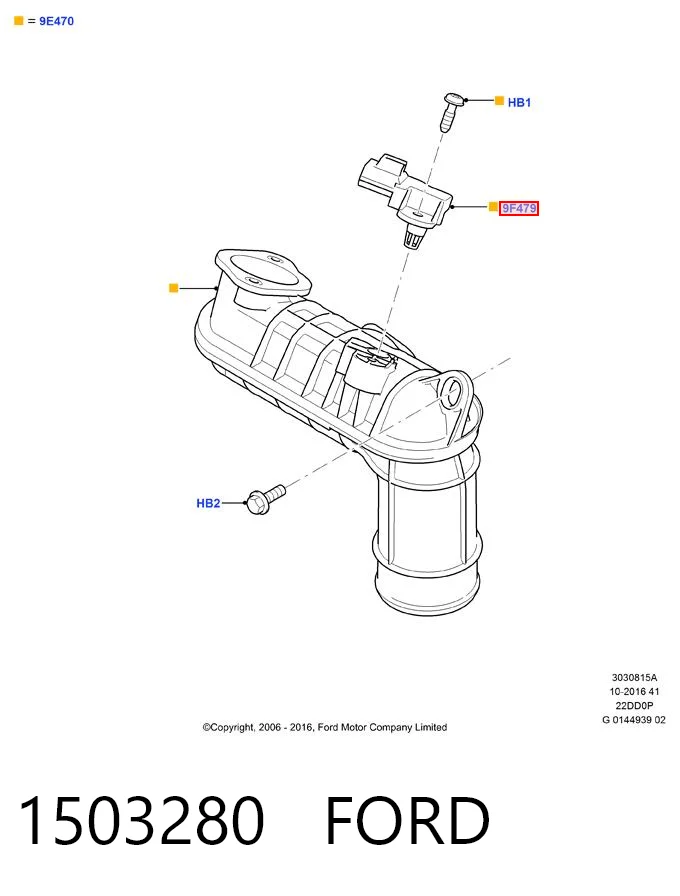 1503280 Ford Sensor De Presion Del Colector De Admision