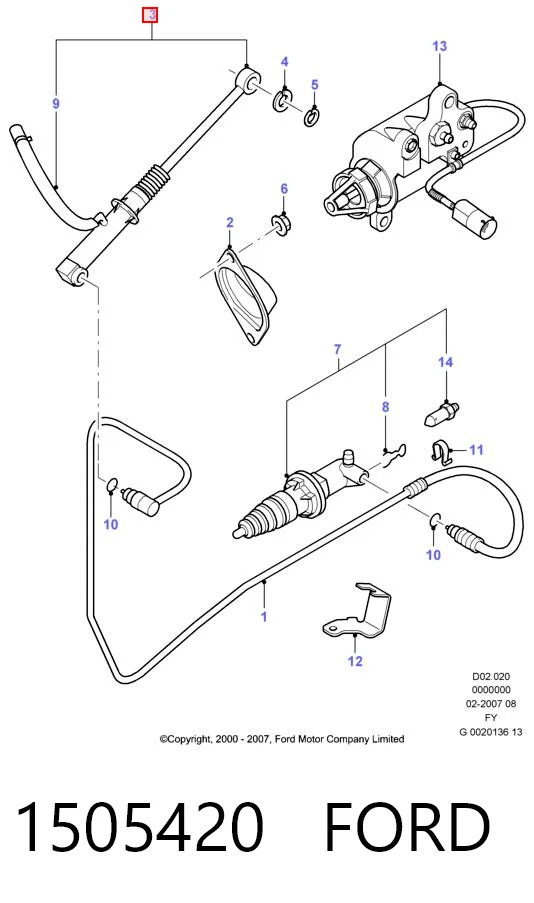 1505420 Ford Cilindro maestro de clutch