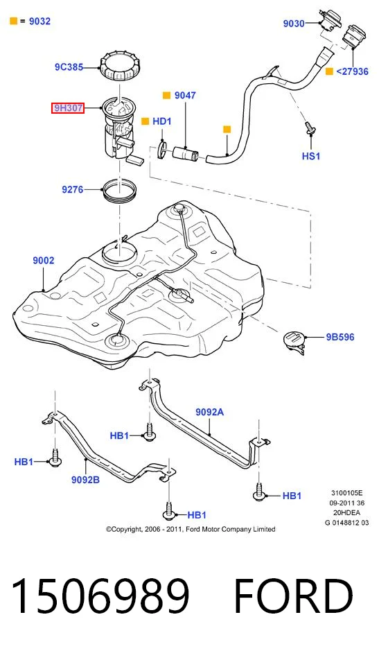 1506989 Ford Módulo de alimentación de combustible