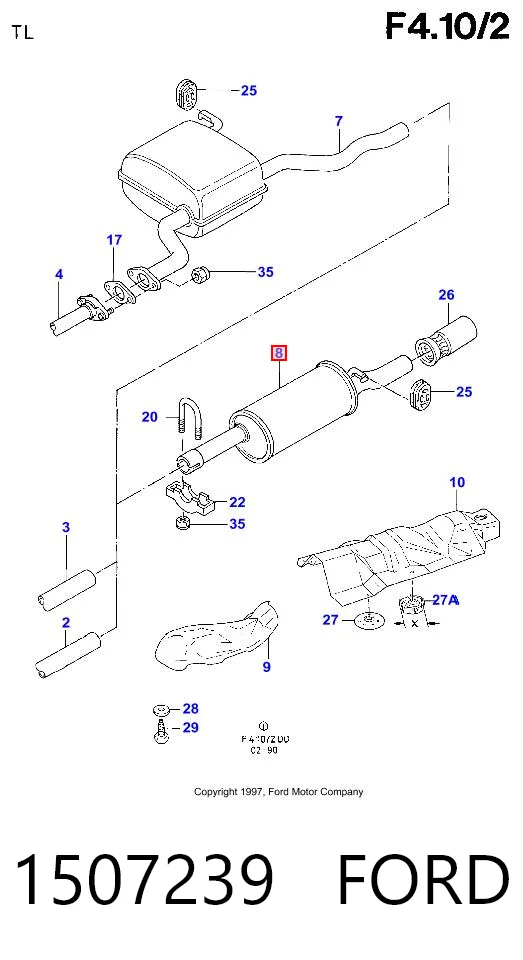 Silenciador trasero Ford Sierra II sedán (GBG, GB4) (1987 - 1993) precio, desde 42,90 EUR