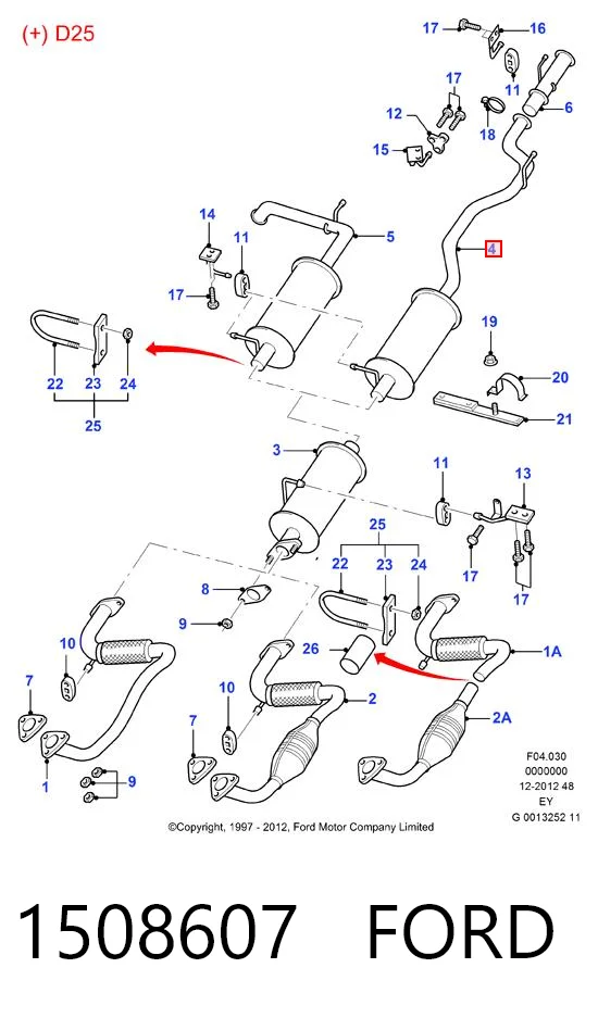 1508607 Ford Silenciador trasero