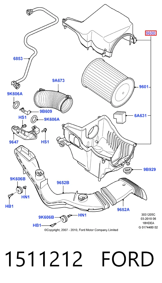 Caja del filtro de aire Ford Mondeo IV