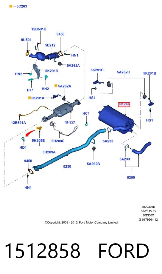 Silenciador trasero para Ford Kuga I CBV