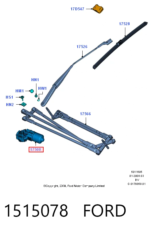 Motor del limpiaparabrisas Ford Kuga I