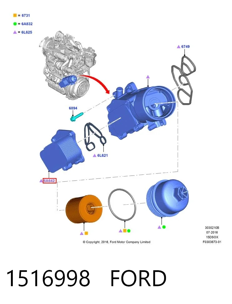 1516998 Ford Radiador de aceite