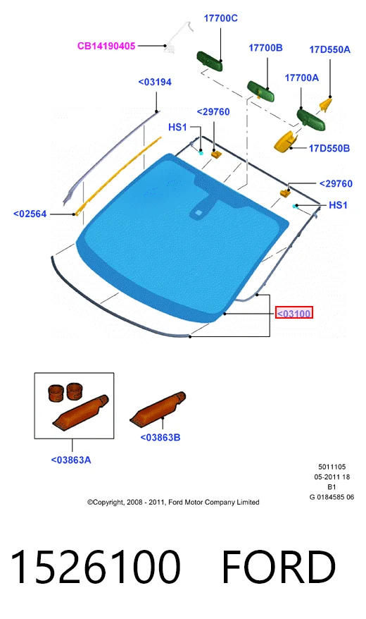 Cristal parabrisas Ford Fiesta Mk6 hatchback (CB1) (2008 - 2016) precio, desde 58,99 EUR
