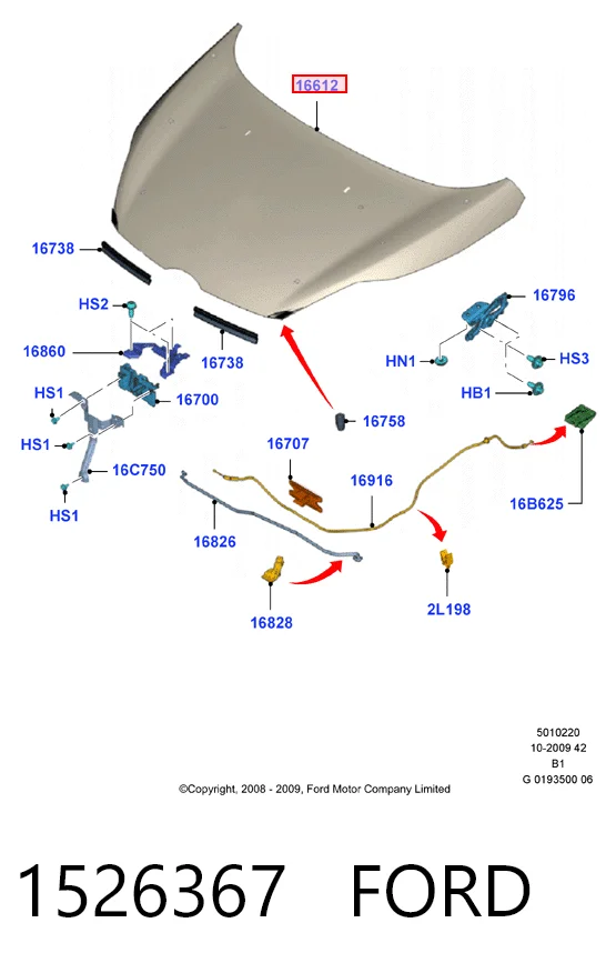 Capot Ford Fiesta Mk6