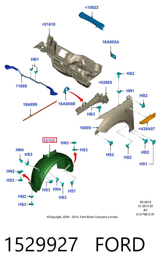 Paso rueda delantero derecho Ford Kuga I (2008-2012)