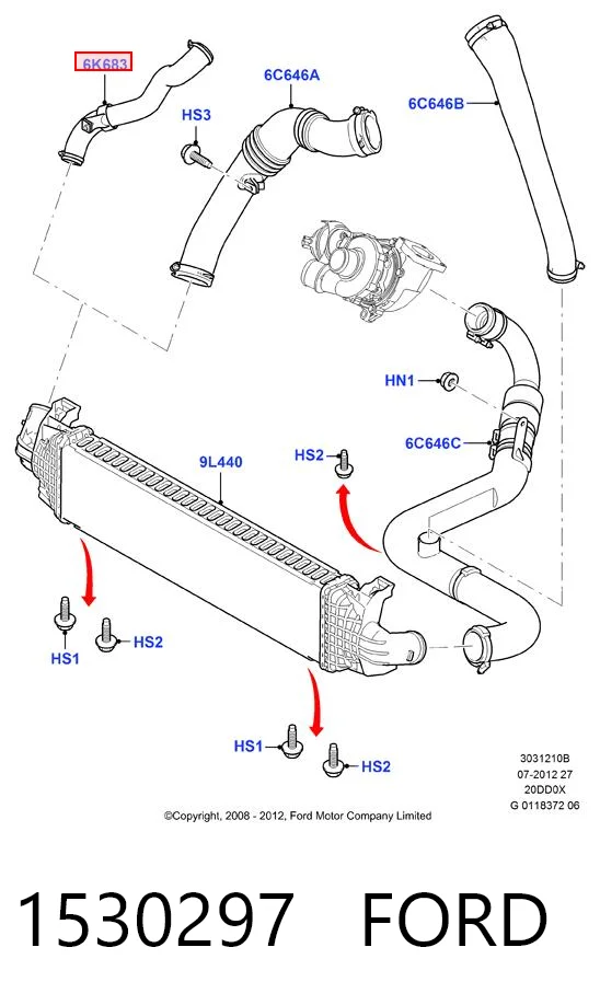 1530297 Ford Manguera del intercooler