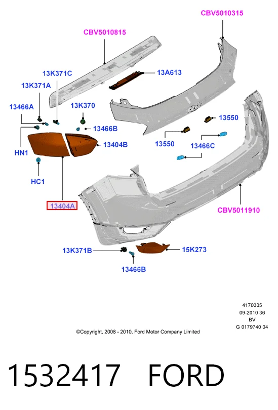 Piloto trasero exterior derecho 1532417 FORD