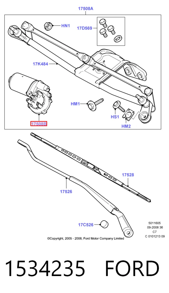 1534235 Ford Motor del limpiaparabrisas