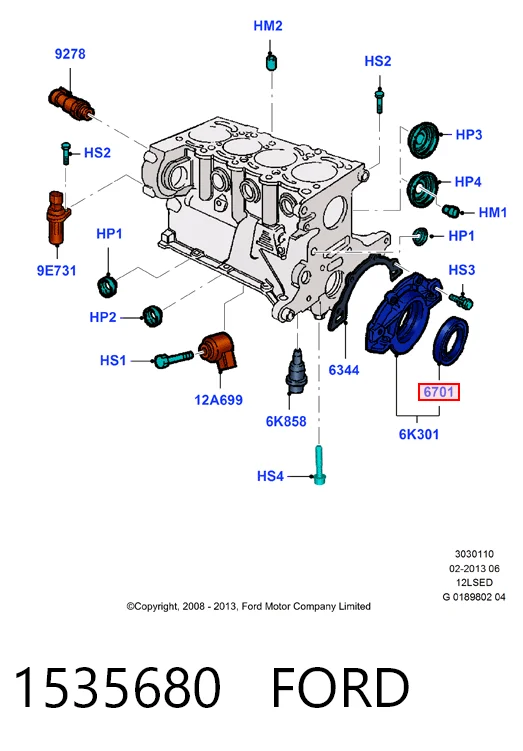 Retén cigueñal Fiat Panda II