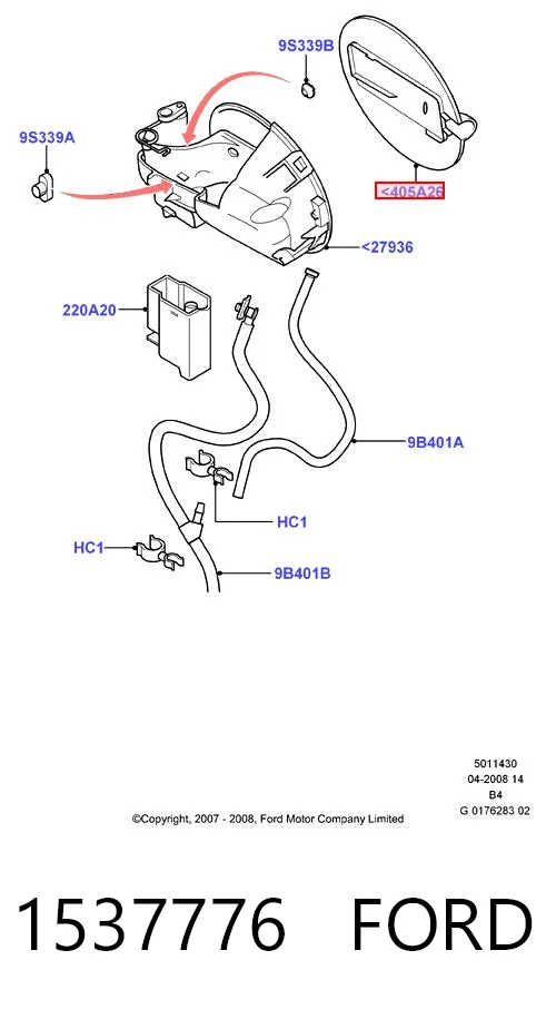 Tapa tanque combustible para Ford Focus II DB, FCH, DH