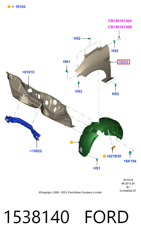 Comprar Aleta delantera izquierda Ford Fiesta Mk6 CB1