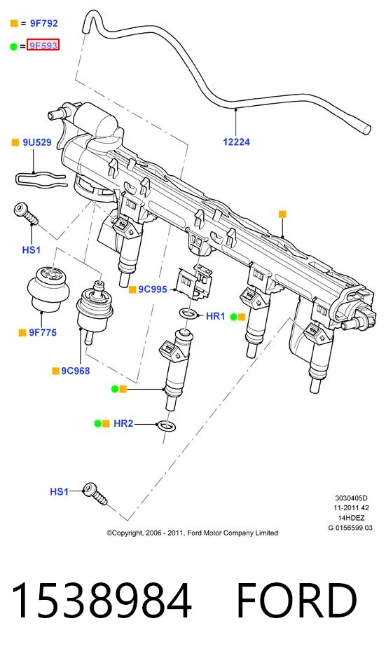 1538984 Ford Inyector de combustible