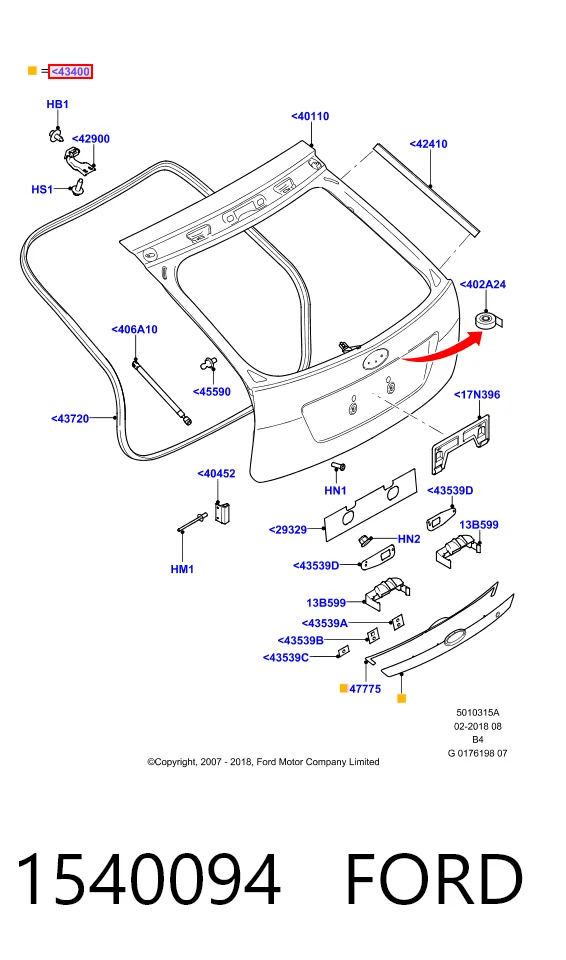 Tirador de puerta de maletero exterior 32059515 Polcar
