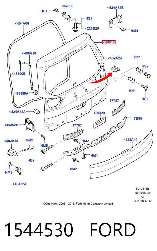 Porton trasero para Ford Galaxy II CA1 WA6