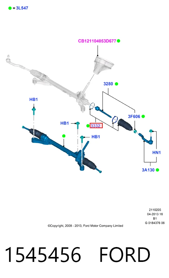 Fuelle de dirección para Ford Fiesta VI (CB1)