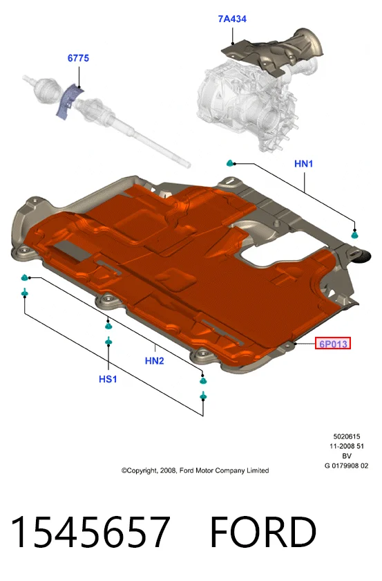Protector antiempotramiento del motor  Ford Kuga I