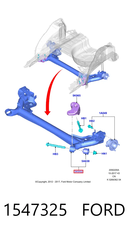 Puente trasero para Ford Fiesta Mk6 CB1