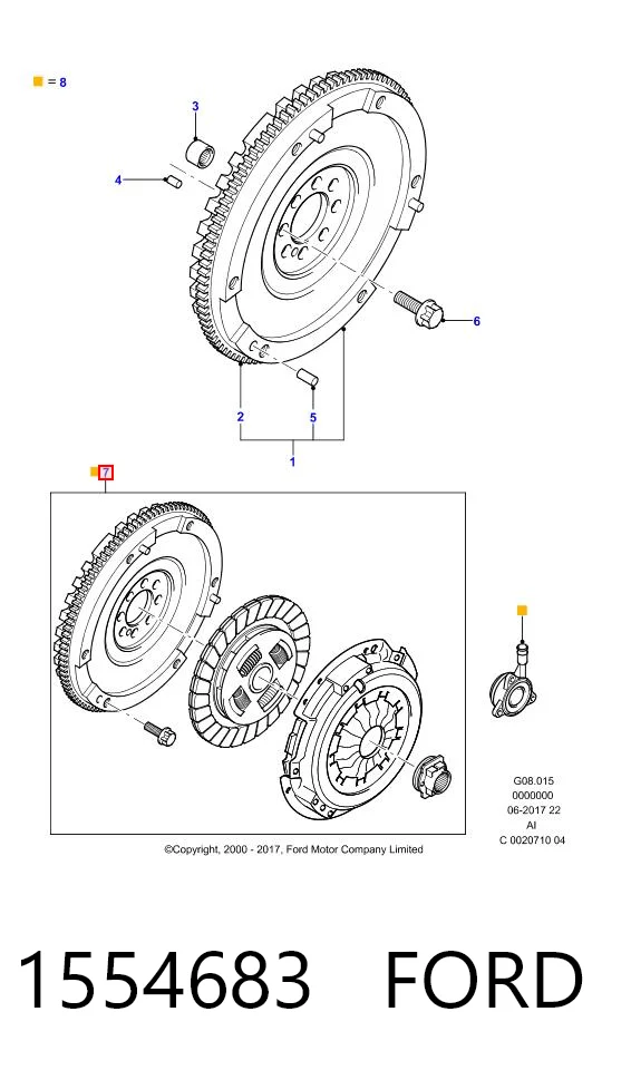 1554683 Ford Embrague motor