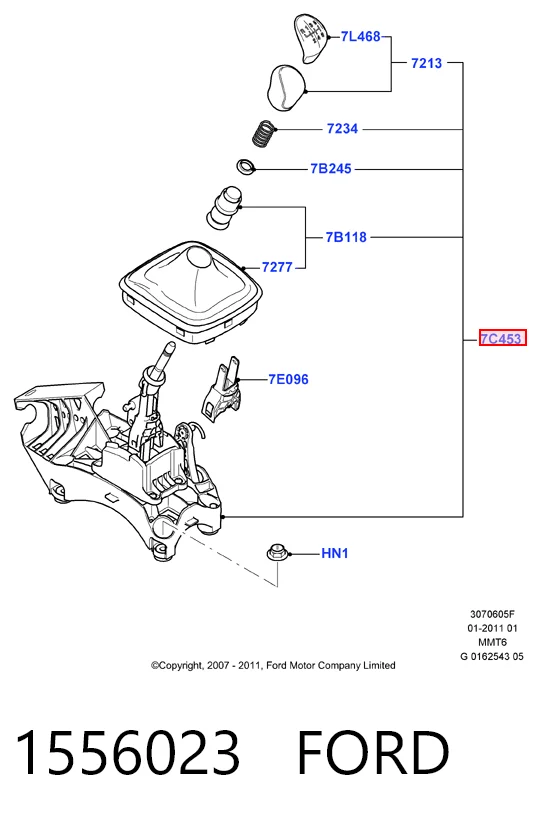 palanca selectora de cambios Ford Mondeo IV (CA2)