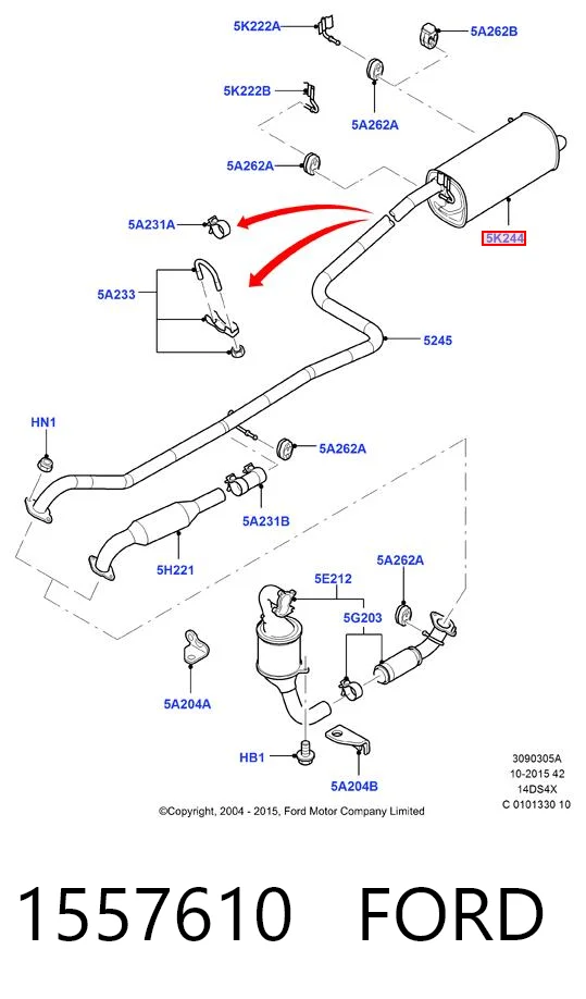 1557610 Ford Silenciador trasero