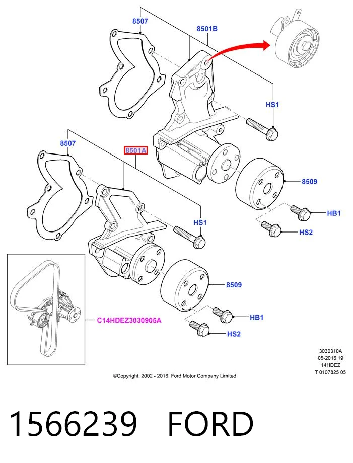 1566239 Ford Bomba refrigerante coche