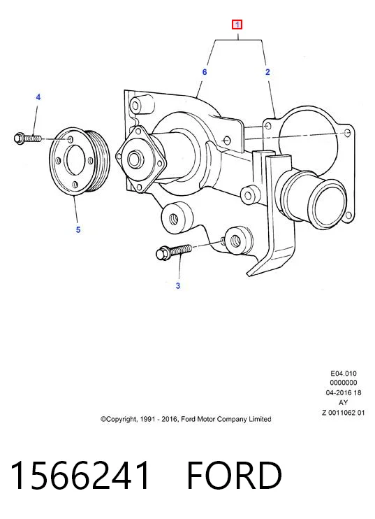 1566241 Ford Bomba refrigerante coche