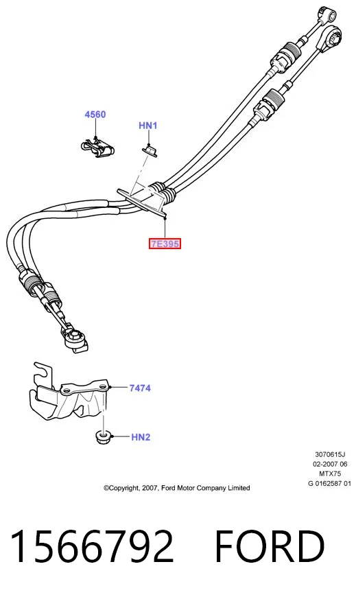 1566792 Ford Cable para caja de cambios manual