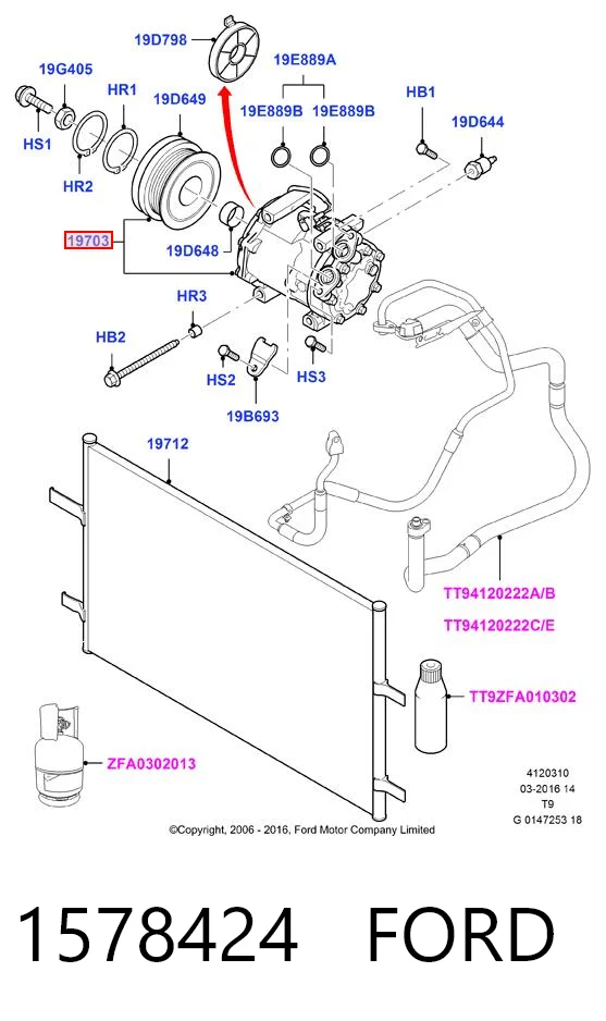 1578424 Ford Compresor climatizador