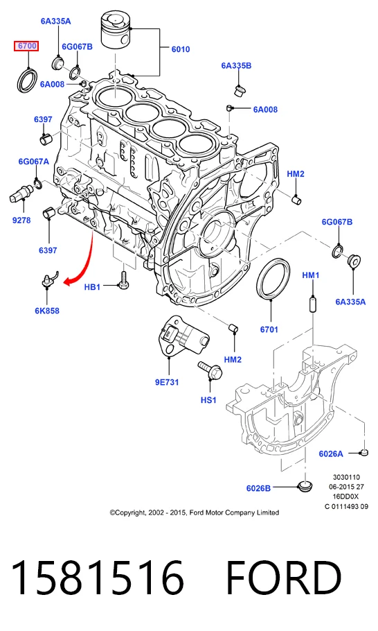 Comprar Retén de cigüeñal frontal Ford Fiesta Mk5 JH, JD