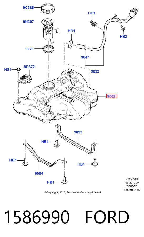 Tanque de combustible Ford Mondeo IV (2007-2014)