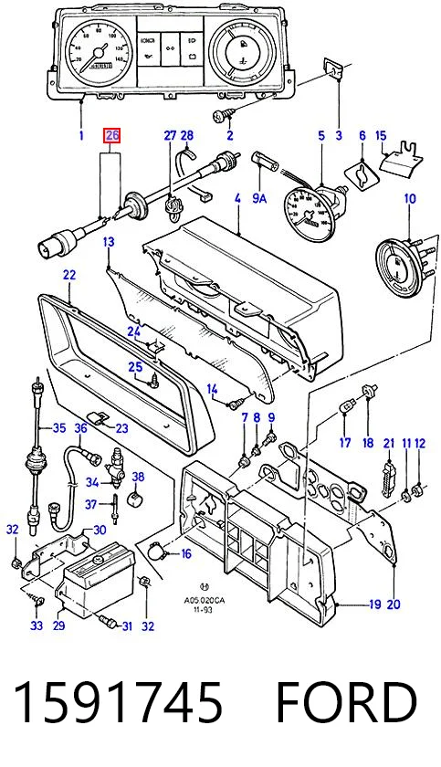 Cable del velocímetro Escort III hatchback (1980-1985) original desde 11,39 €