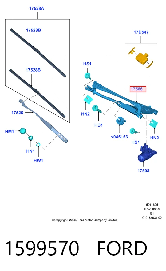 Varillaje de limpiaparabrisas para Ford Fiesta Mk6 CB1
