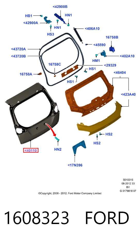 Porton trasero para Ford Kuga I CBV