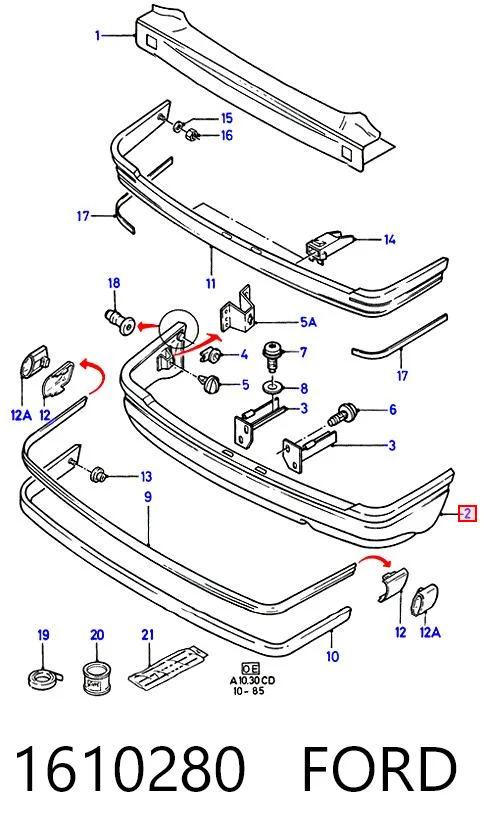 Comprar Parachoques trasero Ford Sierra  BNC a bajo precio