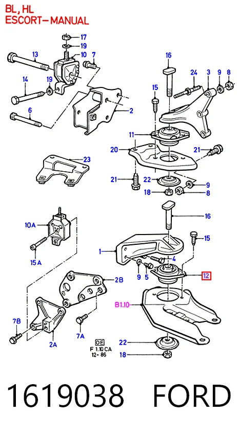 Comprar Soporte delantero del motor Ford Escort III GAA, AWA, ABFT, AVA a bajo precio