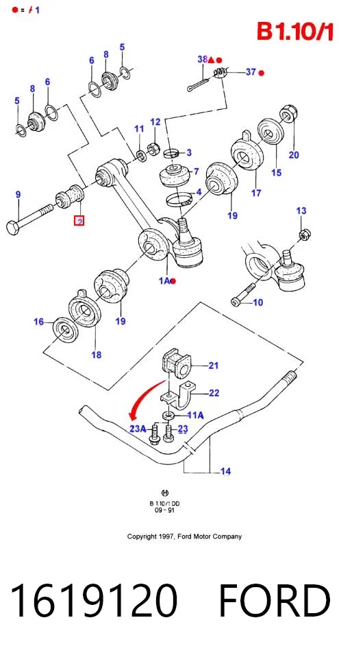 Silentblock suspension para Ford Fiesta I (GBFT)