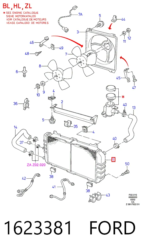 Refrigeración del motor Ford Escort III (1980-1985)