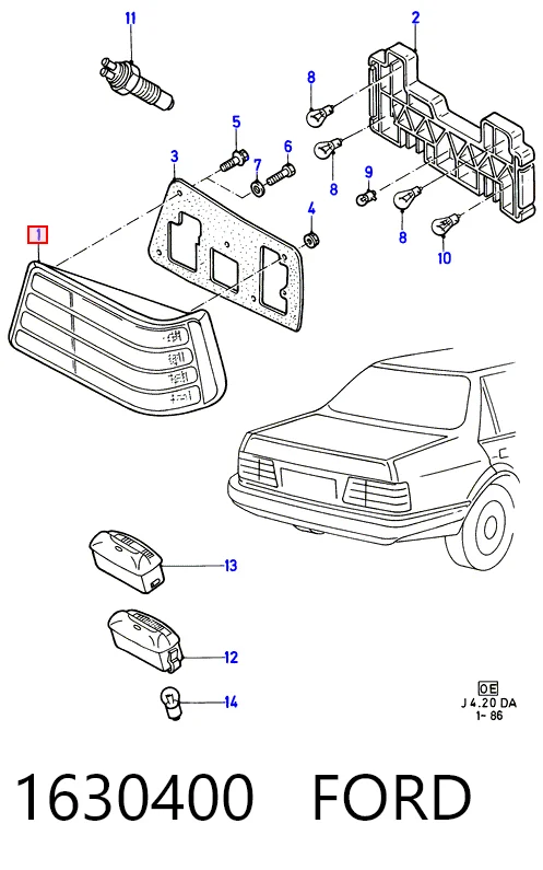 Piloto trasero derecho para Ford Orion II AFF