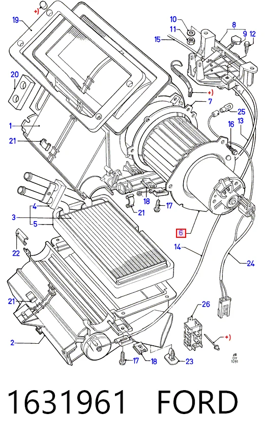 Ventilador de habitáculo para Ford Transit IV T