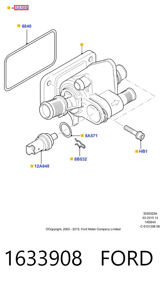 Termostato refrigerante para Ford Fiesta VI (CB1)